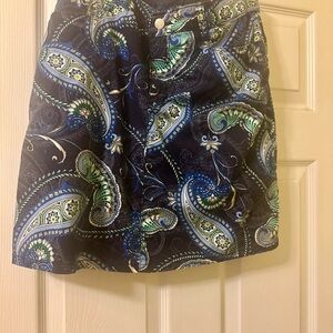 Paisley Print Skirt - Blue and Green